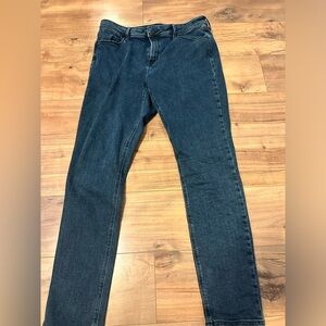 Super skinny mid rise blue jeans